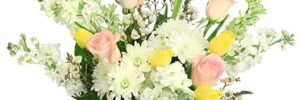 pastel meadow vase arrangement